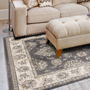 Ivory Area Rug - 7'10" x 9'10" Polypropylene Grey/Ivory Area Rug
