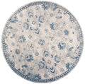 Blue and Grey Rug - 7'7" Round Polypropylene Grey/Blue Area Rug