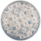 Blue and Grey Rug - 7'7" Round Polypropylene Grey/Blue Area Rug