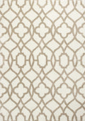 Ivory Area Rug - 5'3" x 7'7" Microfiber Ivory/Beige Area Rug