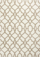 Ivory Area Rug - 5'3" x 7'7" Microfiber Ivory/Beige Area Rug