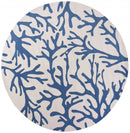 Ivory Area Rug - 7'6" x 7'6" Polyester Ivory/Blue Area Rug