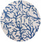 Ivory Area Rug - 7'6" x 7'6" Polyester Ivory/Blue Area Rug