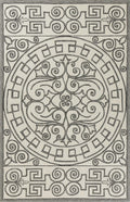 Grey Living Room Rug - 2' x 3' UV-treated Polypropylene Ivory/Grey Area Rug