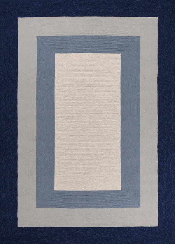 Navy Rug - 21" x 34" UV-treated Polypropylene Slate/Navy Area Rug