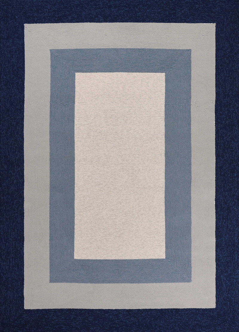 Navy Rug - 21" x 34" UV-treated Polypropylene Slate/Navy Area Rug