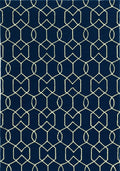 Navy Rug - 21" x 34" UV-treated Polypropylene Navy Area Rug