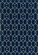 Navy Rug - 21" x 34" UV-treated Polypropylene Navy Area Rug