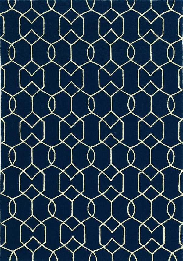 Navy Rug - 21" x 34" UV-treated Polypropylene Navy Area Rug