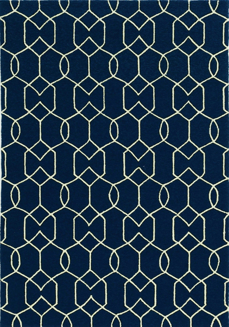 Navy Rug - 21" x 34" UV-treated Polypropylene Navy Area Rug