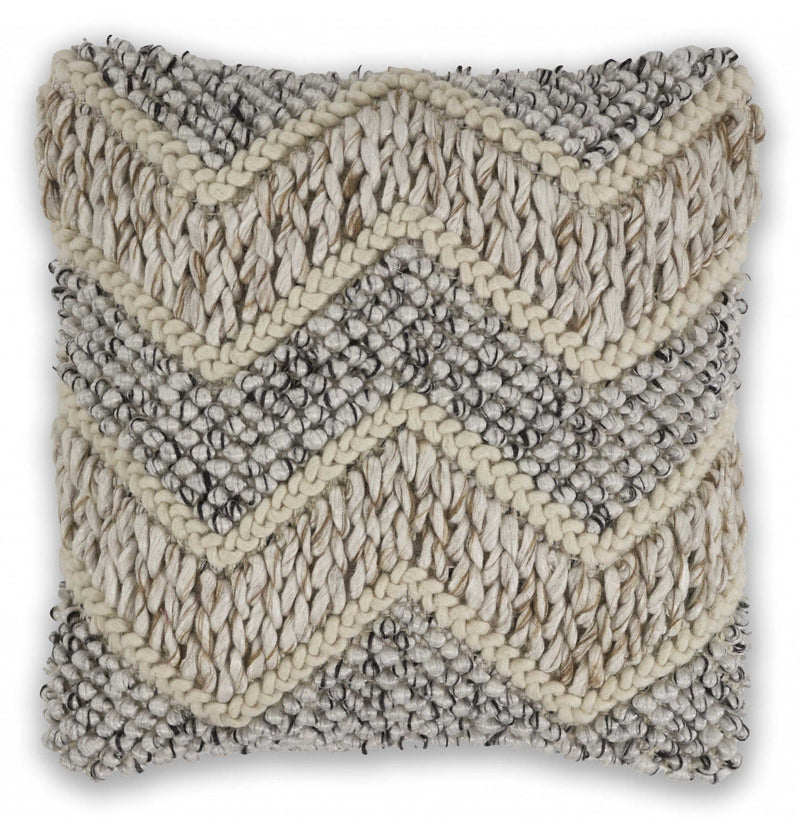 Accent Pillows - 18" x 18" Wool Beige Pillow