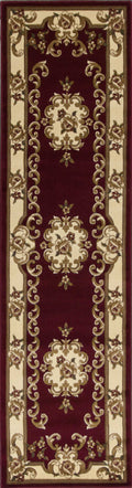 Runner Rugs - 2'2" x 7'11" Runner Polypropylene Red/Ivory Area Rug