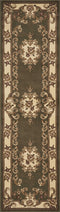 Runner Rugs - 2'2" x 7'11" Runner Polypropylene Green/Ivory Area Rug
