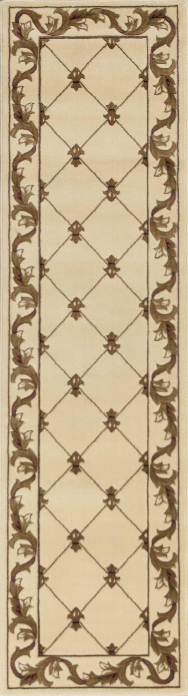 Runner Rugs - 2'2" x 7'11" Runner Polypropylene Ivory Area Rug