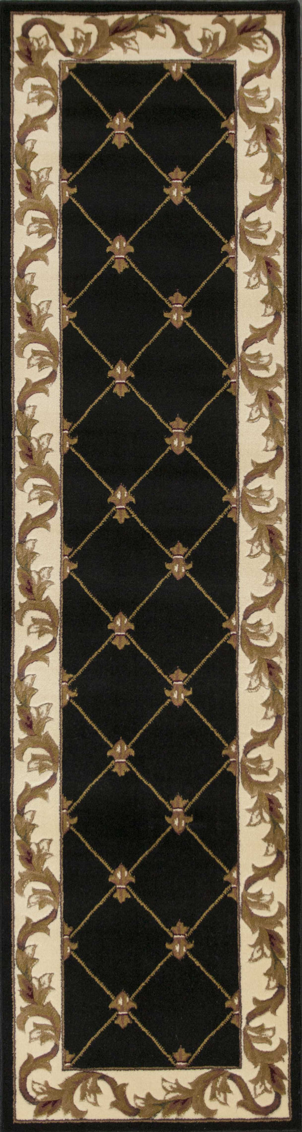 Runner Rugs - 2'2" x 7'11" Runner Polypropylene Black Area Rug