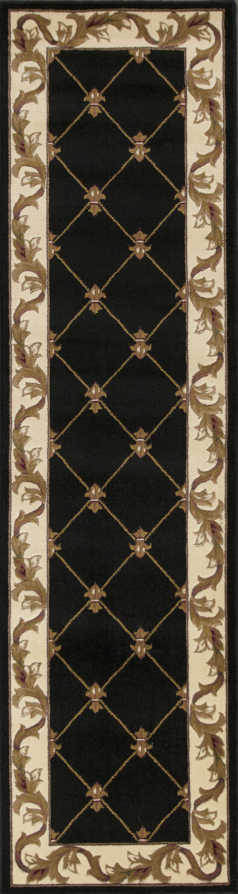 Runner Rugs - 2'2" x 7'11" Runner Polypropylene Black Area Rug