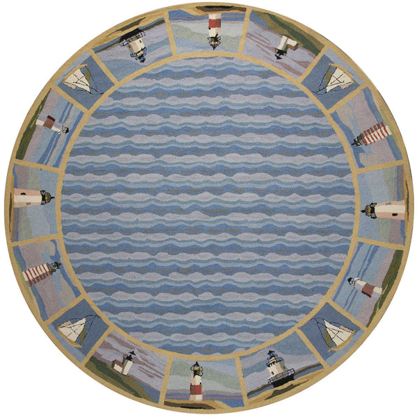Cheap Area Rugs - 2'6" x 4'6" Oval Wool Blue Area Rug