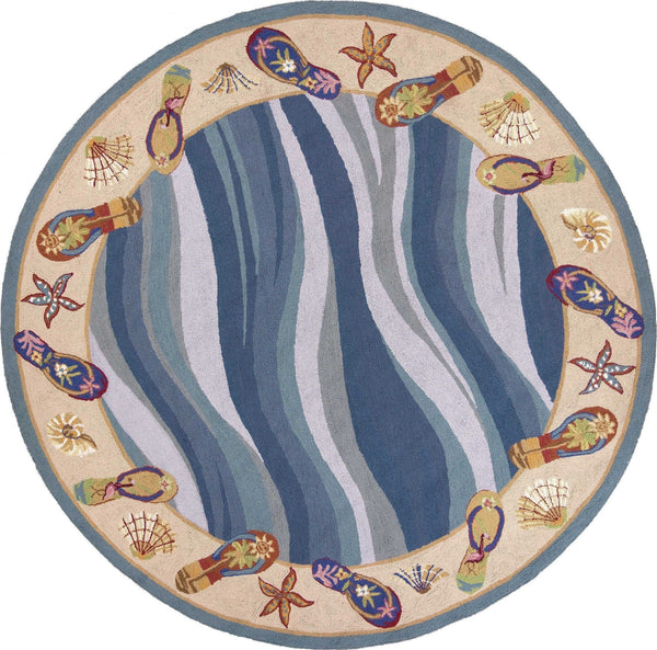 Cheap Area Rugs - 2'6" x 4'6" Oval Wool Blue Area Rug