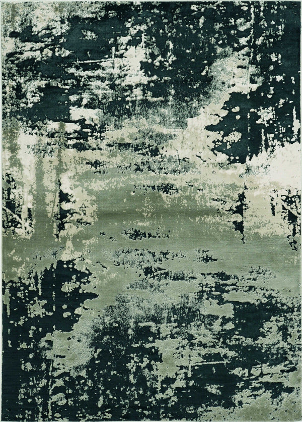 Silver Rug - 3'3" x 4'11" Polyester Silver Charcoal Area Rug