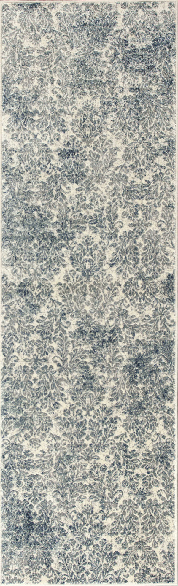 Kitchen Runner Rugs - 2'2"X 6'11" Runner Viscose Ivory/Blue Area Rug