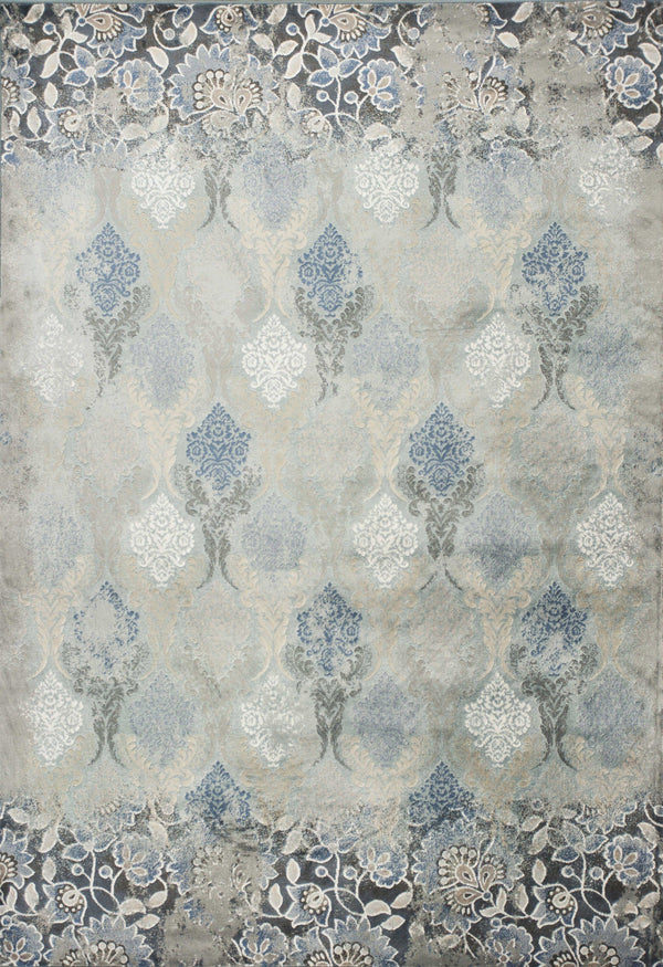 Living Room Carpet - 3'3" x 4'7" Viscose Slate Blue Area Rug