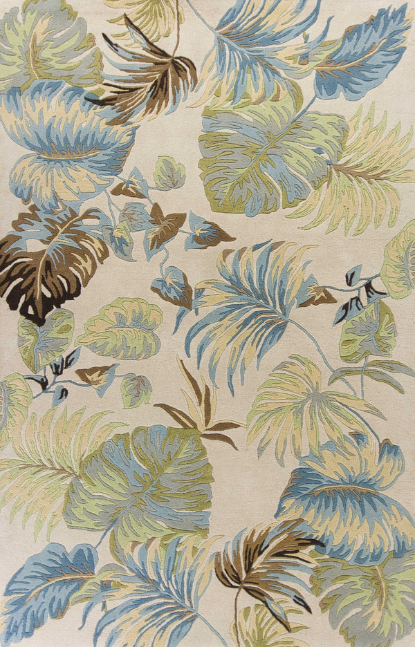 Cheap Area Rugs - 30" X 50" Wool Ivory/Blue Area Rug