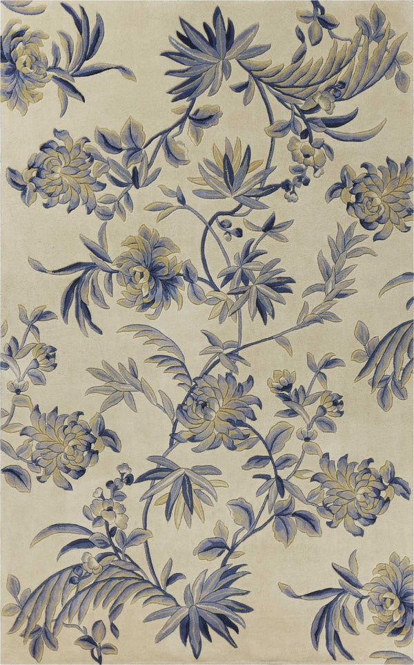 Area Rugs On Sale - 30" x 50" Wool Ivory/Blue Area Rug
