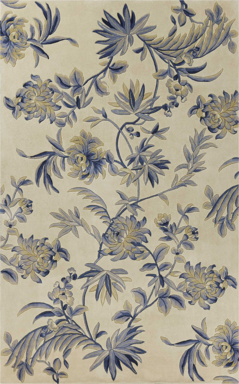 Area Rugs On Sale - 30" x 50" Wool Ivory/Blue Area Rug