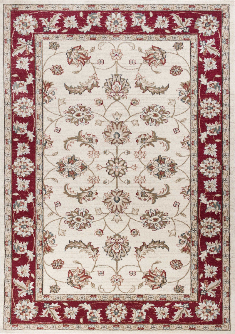 Red Area Rugs - 5'3" x 7'7" Polypropylene Ivory/Red Area Rug