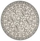 Grey Living Room Rug - 7'6" Round UV-treated Polypropylene Ivory/Grey Area Rug