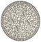 Grey Living Room Rug - 7'6" Round UV-treated Polypropylene Ivory/Grey Area Rug