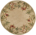 Round Rugs - 5'6" Round Wool Ivory Area Rug