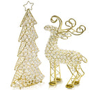 Christmas Decorations - 2.5" x 8" x 14" Gold/Crystal - Reindeer