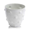 White Vase - 7" x 7" x 7.5" White, Short - Dotted Vase