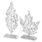 Modern Art Sculptures - 3.5" x 13.5" x 16" Rough Silver - Maple Leaf Sculpture