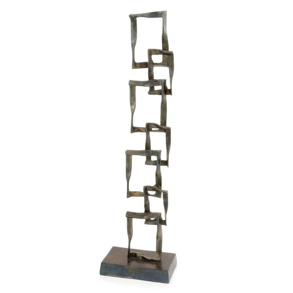 Sculptures For Sale - 4" x 7" x 25.5" Bronze & Red Patina Cuadrado Tall Squares Sculpture