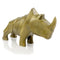 Sculptures For Sale - 3.5" x 13" x 7.5" Antique Gold - Standing Rino Sculpture