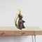 DIY Room Decor - 3.5" x 5" x 8" Cobolt Blue/Antique Gold Ardilla - Small Sitting Squirrel