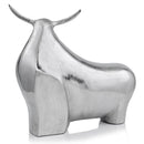 Sculptures For Sale - 7" x 21" x 19.5" Rough Silver, Extra Large Abstract - Bull Sculpture