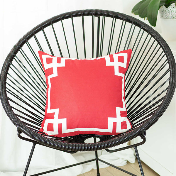 18x18Pillow Covers - 18"x18"Red and White Geometric Decorative Throw Pillow Cover