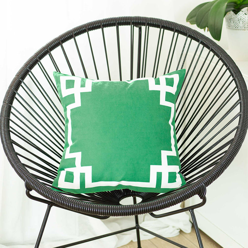 18x18Pillow Covers - 18"x18"Green and White Geometric Decorative Throw Pillow Cover