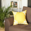 Couch Pillow Covers - 18"x18" Yellow and White Geometric Decorative Throw Pillow Cover