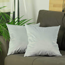 Throw Pillow Covers - 18"x 18" Light Grey Velvet Decorative Throw Pillow Cover 2 Pcs in set