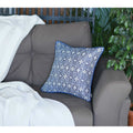 Throw Pillow Covers - 17"x 17" Blue Jacquard Aristo Decorative Throw Pillow Cover
