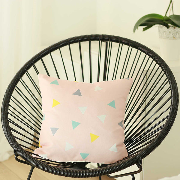 Throw Pillow Covers - 18"x18" Scandi Square Triangles Decorative Throw Pillow Cover