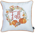 Throw Pillow Covers - 18"x 18" Thanksgiving Word Printed Decorative Throw Pillow Cover