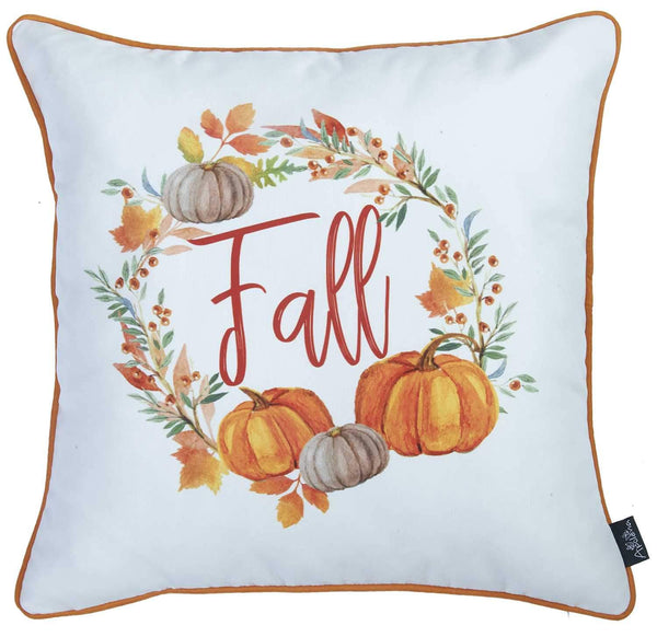 Throw Pillow Covers - 18"x 18" Thanksgiving Word Printed Decorative Throw Pillow Cover