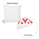 Throw Pillow Covers - 18"x18" Red Nautica Chevron Decorative Throw Pillow Cover Printed