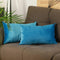 Throw Pillow Covers - 21" x14" Petrol Blue Velvet Decorative Throw Pillow Cover(2 Pcs in set)