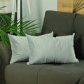 Pillow Covers - 21" x14" Light Grey Velvet Decorative Throw Pillow Cover (2 Pcs in set)